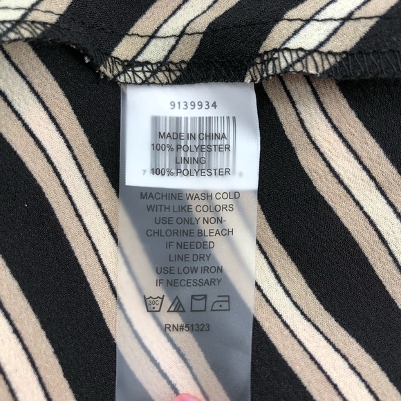 Vince Camuto Black Striped Sleeveless Midi Dress - Picture 6 of 6